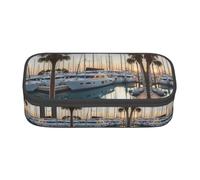 Estuche para lápices con estampado de club de yate de golf, para oficina, multifunción, bolsa organizadora de bolígrafos de gran capacidad, Black, Talla única, Funda para llave