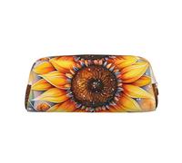Estuche para lápices con estampado de girasol amarillo en óleo, estuche para lápices con cremallera, organizador portátil de papelería, bolsa para lápices - Oficina y viajes, Gold, Talla única