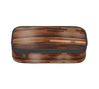 Estuche para lápices con estampado de grano de madera, tamaño mediano, bolsa con doble cremallera para el trabajo, bonito, Grano de madera, Talla única