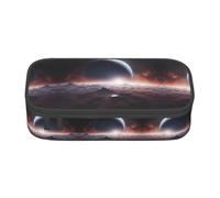 Estuche para lápices con estampado de hojas del día de San Patricio, tamaño mediano, bolsa con doble cremallera para el trabajo, lindo, Space Planet, Talla única