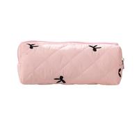 Estuche para lápices con estampado de lazo de alta capacidad, organizador portátil para bolígrafos, bolsa de maquillaje de viaje para estudiantes, mujeres y niñas, cinta de maquillaje, b