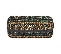 Estuche para lápices con estampado de mapa náutico, diseño de velero, tamaño mediano, bolsa con doble cremallera para el trabajo, bonito, Patrones nativos americanos, Talla única