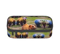 Estuche para lápices con estampado de muchas patatas, tamaño mediano, bolsa con doble cremallera para el trabajo, bonito, Muchos osos coloridos, Talla única