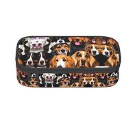 Estuche para lápices con estampado de muchas patatas, tamaño mediano, bolsa con doble cremallera para el trabajo, bonito, Muchos perros, Talla única