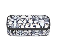 Estuche para lápices con estampado de muchas patatas, tamaño mediano, bolsa con doble cremallera para el trabajo, bonito, Dibujo de pingüinos bebés, Talla única