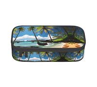Estuche para lápices con estampado de palmeras tropicales de Hawaii Beach, tamaño mediano, con doble cremallera para el trabajo, bonito, Palmera tropical Hawaii Beach, Talla única