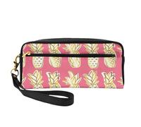 Estuche para lápices con estampado de piña, bolsa de maquillaje para niñas, estudiantes, bolsa de cosméticos para escuela, oficina, viajes