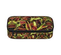 Estuche para lápices con estampado de plantas carnívoras, estuche de gran capacidad, organizador de almacenamiento de artículos de papelería para adolescentes, niñas, niños y adultos, color,