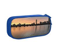 Estuche para lápices con estampado de puesta de sol de ciudad, caja de lápices de doble capa, estuche organizador para oficina, universidad, escuela, adulto, adolescente, niña y niño, color,