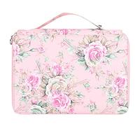 Estuche para lápices con estampado de rosas, portalápices con 200 ranuras, bolsillo de almacenamiento de papelería con cremallera de 4 capas con correa de mano, organizador de (fundación rosa)