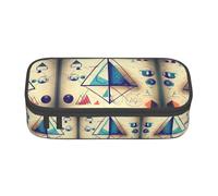 Estuche para lápices con estampado de sirena, color rosa pastel y aguamarina, tamaño mediano, con doble cremallera para el trabajo, bonito, Math Geometry Geek Calculus, Talla única