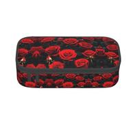 Estuche para lápices con estampado de sirena, color rosa pastel y aguamarina, tamaño mediano, con doble cremallera para el trabajo, bonito, Muchas rosas rojas, Talla única