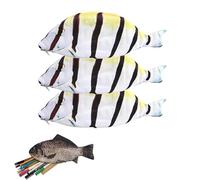 Estuche para lápices con forma de pez de simulación de 1/2/3 piezas, interesante bolsa para bolígrafos de pescado, monedero divertido con espuma gruesa acolchada, suministros de oficina escolar