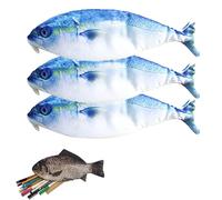 Estuche para lápices con forma de pez de simulación de 1/2/3 piezas, interesante bolsa para bolígrafos de pescado, monedero divertido con espuma gruesa acolchada, suministros de oficina escolar