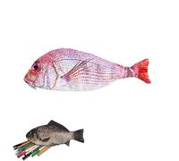 Estuche para lápices con forma de pez de simulación de 1/2/3 piezas, interesante bolsa para bolígrafos de pescado, monedero divertido con espuma gruesa acolchada, suministros de oficina escolar
