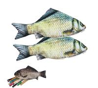 Estuche para lápices con forma de pez de simulación de 1/2/3 piezas, interesante bolsa para bolígrafos de pescado, monedero divertido con espuma gruesa acolchada, suministros de oficina escolar