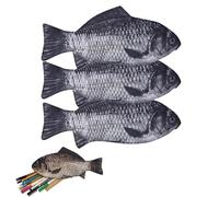 Estuche para lápices con forma de pez de simulación de 1/2/3 piezas, interesante bolsa para bolígrafos de pescado, monedero divertido con espuma gruesa acolchada, suministros de oficina escolar