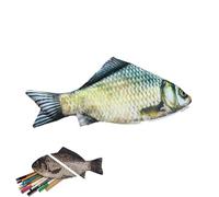 Estuche para lápices con forma de pez de simulación de 1/2/3 piezas, interesante bolsa para bolígrafos de pescado, monedero divertido con espuma gruesa acolchada, suministros de oficina escolar