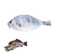 Estuche para lápices con forma de pez de simulación de 1/2/3 piezas, interesante bolsa para bolígrafos de pescado, monedero divertido con espuma gruesa acolchada, suministros de oficina escolar