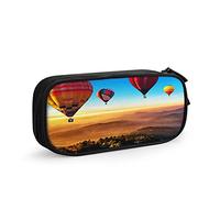 Estuche para lápices con globos de aire caliente volando, bolsa grande de gran capacidad, soporte para bolígrafos, suministros escolares, papelería, organizador de almacenamiento de regalo para escuela secundaria, oficina, estudiante, niña, niño, negro4