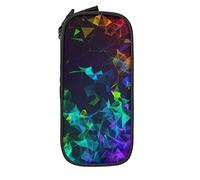 Estuche para lápices con gráficos geométricos creativos, minimalista, portátil, duradero, con cremallera, para escuela, oficina, color negro, color, 5.0cm*10.5cm*20.5cm, Estuche para lápices