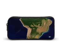 Estuche para lápices con imagen satelital de Sudamérica para hombres y muje