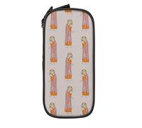 Estuche para lápices con imágenes de religión medieval, bolsa organizadora de lápices rosa, bolsa para bolígrafos para escuela media/secundaria, oficina universitaria