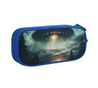 Estuche para lápices con impresión OVNI at Night para guardar cosméticos, herramientas de arte, suministros para estudiantes, profesores, uso versátil, Blue, Talla única, Juego de mochila escolar