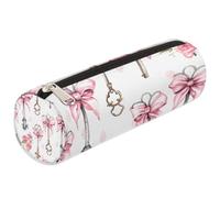 Estuche para lápices con lazo rosa medieval, bolsa para suministros escolares, para niñas, niños, adolescentes, mujeres, bolsa de brochas de maquillaje