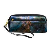 Estuche para lápices con patrón abstracto de piel sintética con cremallera para niños y niñas, suministros escolares y de oficina