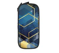 Estuche para lápices con patrón geométrico hexagonal, minimalista, portátil, duradero, con cremallera, para escuela, oficina, color negro, color, 5.0cm*10.5cm*20.5cm, Estuche para lápices