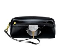 Estuche para lápices con pelota de golf en camiseta con club en el foco de luz, bolsa de piel sintética con cremallera para niños y niñas, suministros escolares y de oficina, multicolor,