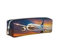 Estuche para lápices con vista al aeropuerto, avión, aire de gran capacidad, bolsa para bolígrafos, suministros de oficina para estudiantes, niñas y niños