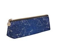 Estuche para lápices de 12 constelaciones, universo, galaxia, espacial, estrella, con cremallera, duradero, portátil, bolsa de almacenamiento de oficina, soporte de artículos de tocador de viaje para