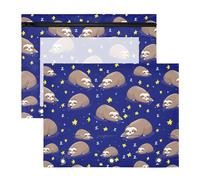 Estuche para lápices de 3 anillas, estuche transparente con ventana superior, gran capacidad, para oficina, escuela, 2 unidades, patrón de koala marrón