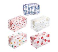 Estuche Para Lápices De 5 Piezas, Estuche Para Lápices Estampado Transparente, Estuche Para Niñas, Lindo Estuche Para Niños, Material Escolar Para Papelería