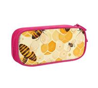 Estuche para lápices de abeja de animales para niños y niñas, diseño de colmena, panal, bolsa grande para bolígrafos, organizador de escritorio, estuche para lápices para escuela, oficina, bolsa de