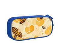 Estuche para lápices de abeja de animales para niños y niñas, diseño de colmena, panal, bolsa grande para bolígrafos, organizador de escritorio, estuche para lápices para escuela, oficina, bolsa de