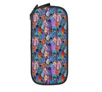 Estuche para lápices de acuarela, plumas de pájaro, vibrante y brillante, bolsa organizadora para lápices para la escuela media/secundaria, oficina universitaria