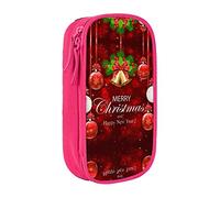 Estuche para lápices de alta capacidad con diseño de bola de Navidad, diseño de campana dorada, estuche organizador para hombres y mujeres