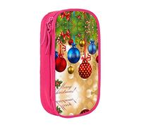 Estuche para lápices de alta capacidad con estampado de Feliz Navidad, estuche organizador para hombres y mujeres