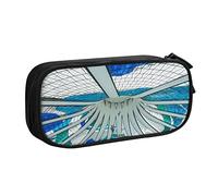 Estuche para lápices de ciudad modernista para niñas y niños, bolsa grande para lápices, organizador de papelería escolar, bolsa de cosméticos para Wo, color, 5.0cm*10.5cm*20.5cm, Estuche para lápices