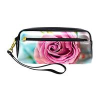 Estuche para lápices de color rosa rosa, Cartuchera, bolsa de piel sintética con cremallera, para niños y niñas, suministros escolares y de oficina