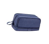 Estuche para lápices de color sólido, bolsas de doble capa, bolsa de gran capacidad, suministros de vuelta a la escuela, bolsa de color sólido, bolsa de doble capa para estudiantes, azul marino