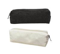 Estuche Para Lápices De Color Sólido De 2 Piezas, Estuche Para Lápices De Pana, Bolsas De Almacenamiento Retro, Bolsas De Almacenamiento De Papelería, Estuche Para Lápices Simple, Negro)