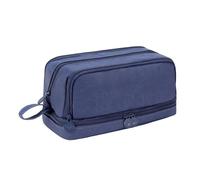 Estuche para lápices de color sólido, de doble capa, bolsa de gran capacidad, suministros de vuelta a la escuela para niñas, estuche de color sólido, bolsa de doble capa para estudiantes, azul marino