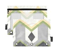 Estuche para lápices de color verde con ventana transparente de diseño simple e informal con 3 agujeros para suministros de oficina, multicolor, 2 unidades