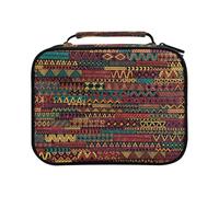 Estuche para lápices de colores étnicos y tribales geométricos en estilo grunge, estuche de gran capacidad para lápices de colores, organizador de marcadores, #01, Talla única, Encantador