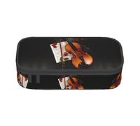Estuche para lápices de colores para violín, con cremallera, organizador para oficina, viajes, estuche, Black, Talla única, Maleta