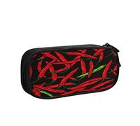 Estuche para lápices de comida verde, chile rojo caliente, gran capacidad, soporte para bolígrafos, suministros escolares, organizador de almacenamiento de papelería para oficina, estudiantes, niñas y niños